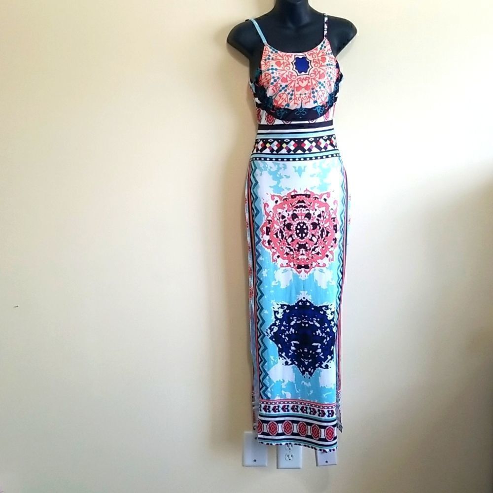 Aztec Print Maxi Dress Sz small - Picture 3 of 9